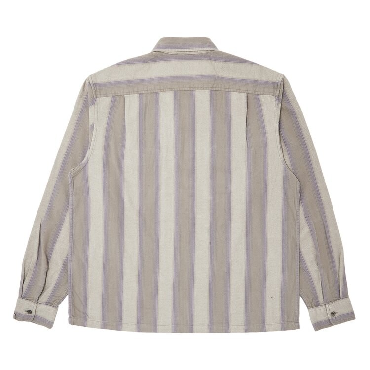 Рубашка Supreme Stripe Flannel Zip Up 'Grey', серый — фото 2
