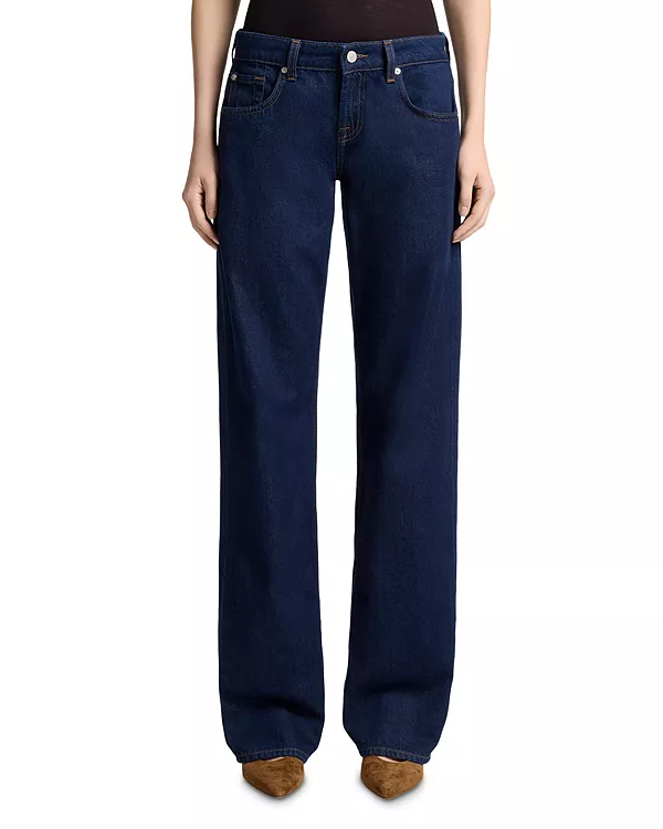 

Джинсы прямого кроя с низкой посадкой в Франклине 7 For All Mankind, синий