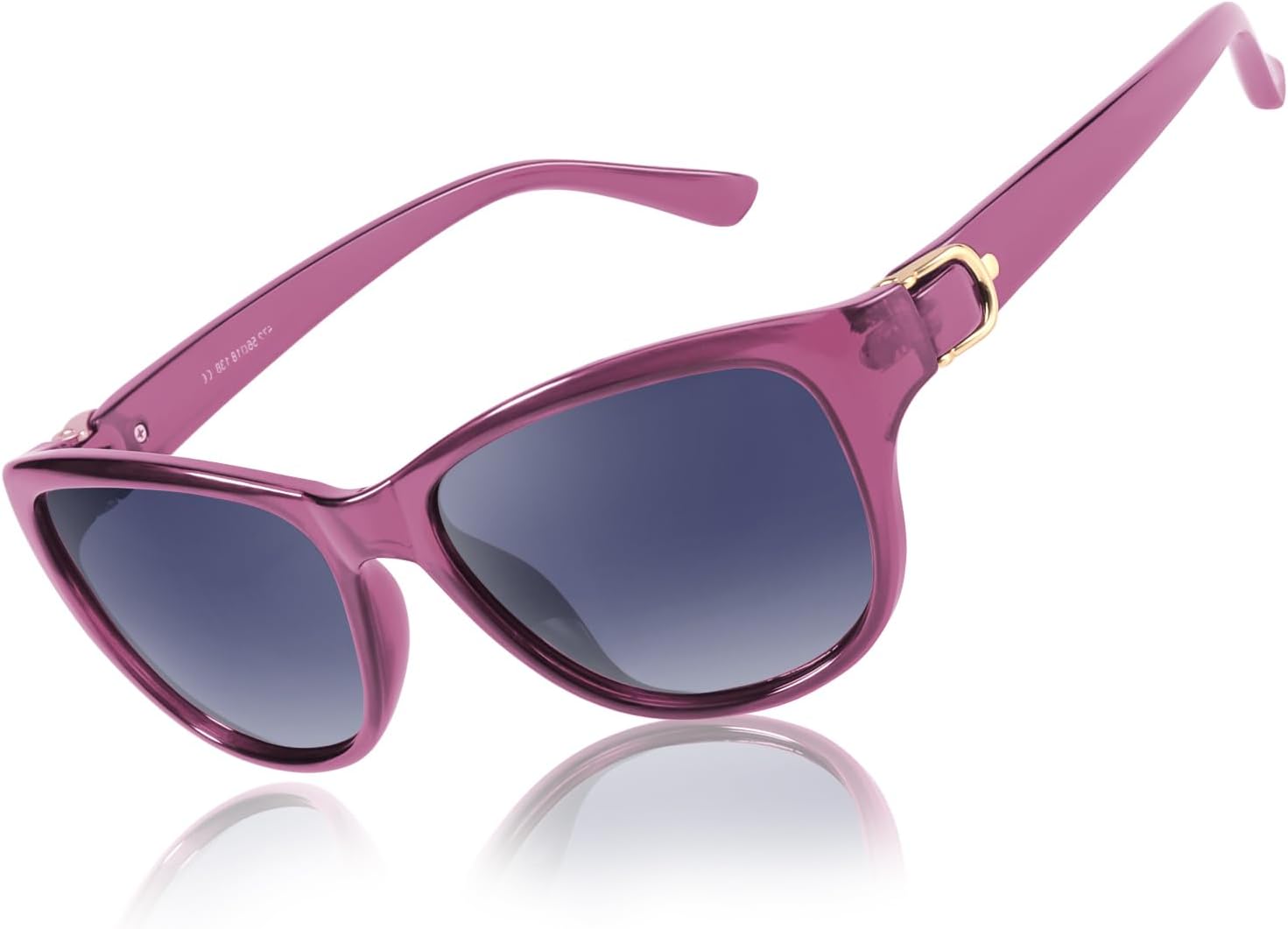 

Поляризованные солнцезащитные очки LVIOE для женщин, классические модные солнцезащитные очки с антибликовым покрытием и защитой от УФ-излучения 99,99%, A15 Clear Purple Frame/Grey Pink Polarized Lenses