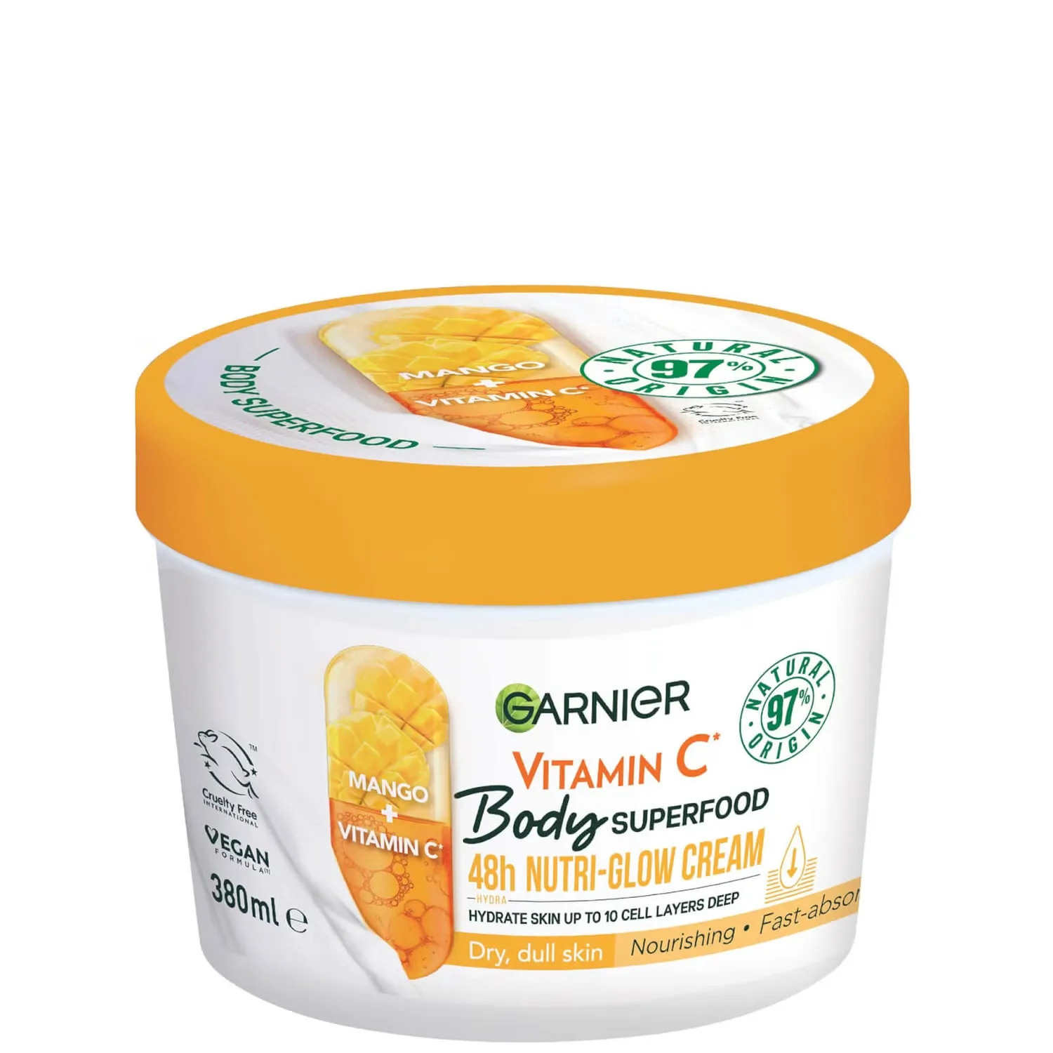 

Body Superfood Nutri Glow Крем для тела с витамином С и манго 380 мл Garnier