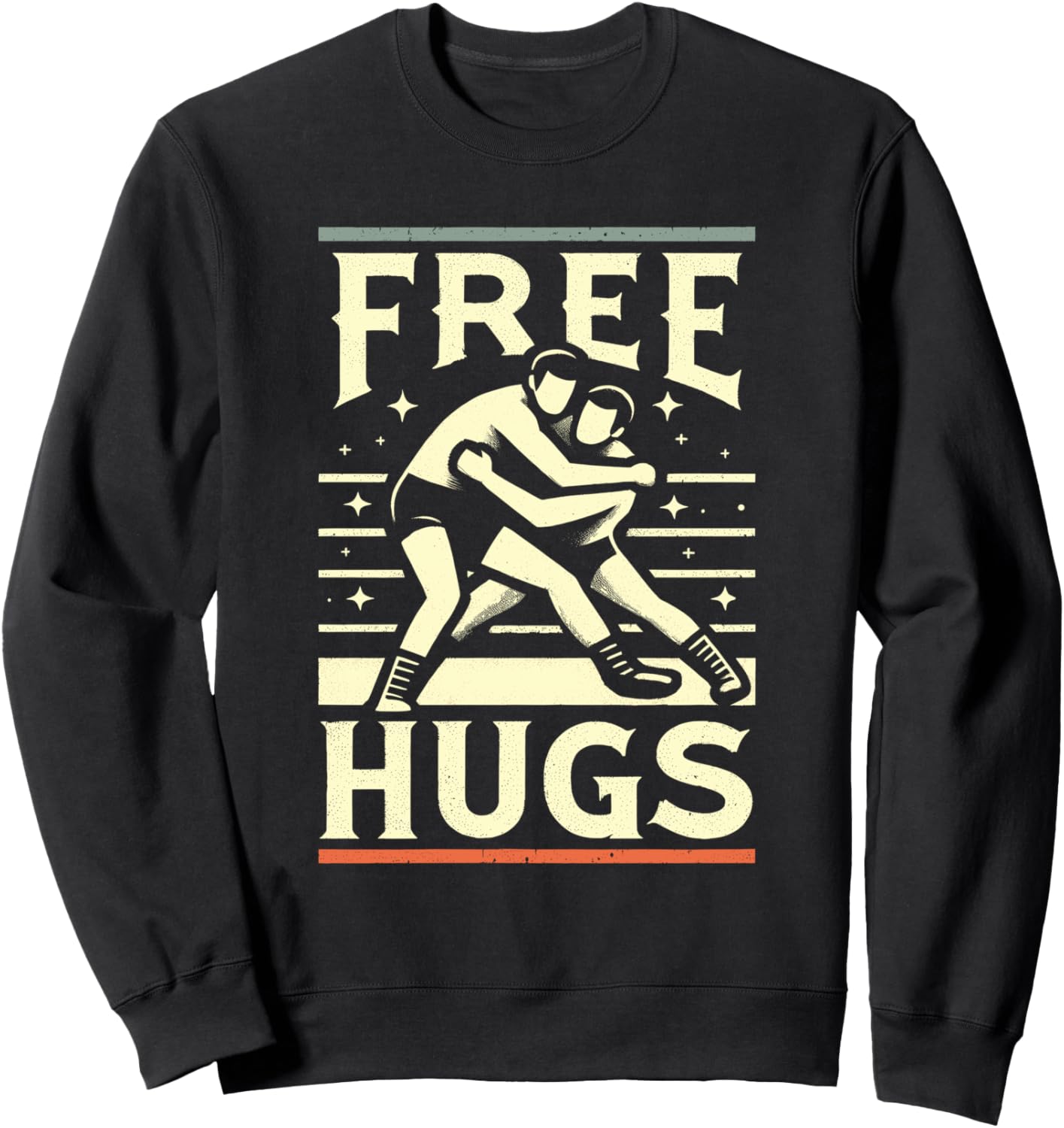 

Забавная винтажная толстовка с изображением рестлера и цитатами о объятиях Classic Wrestling Grappling Sport Combat Designs, черный