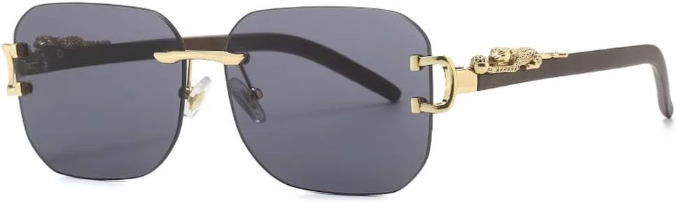 

Безободковые металлические солнцезащитные очки для женщин и мужчин. Модные винтажные солнцезащитные очки класса люкс с защитой от УФ-излучения UV400 HVTVTLA, Black