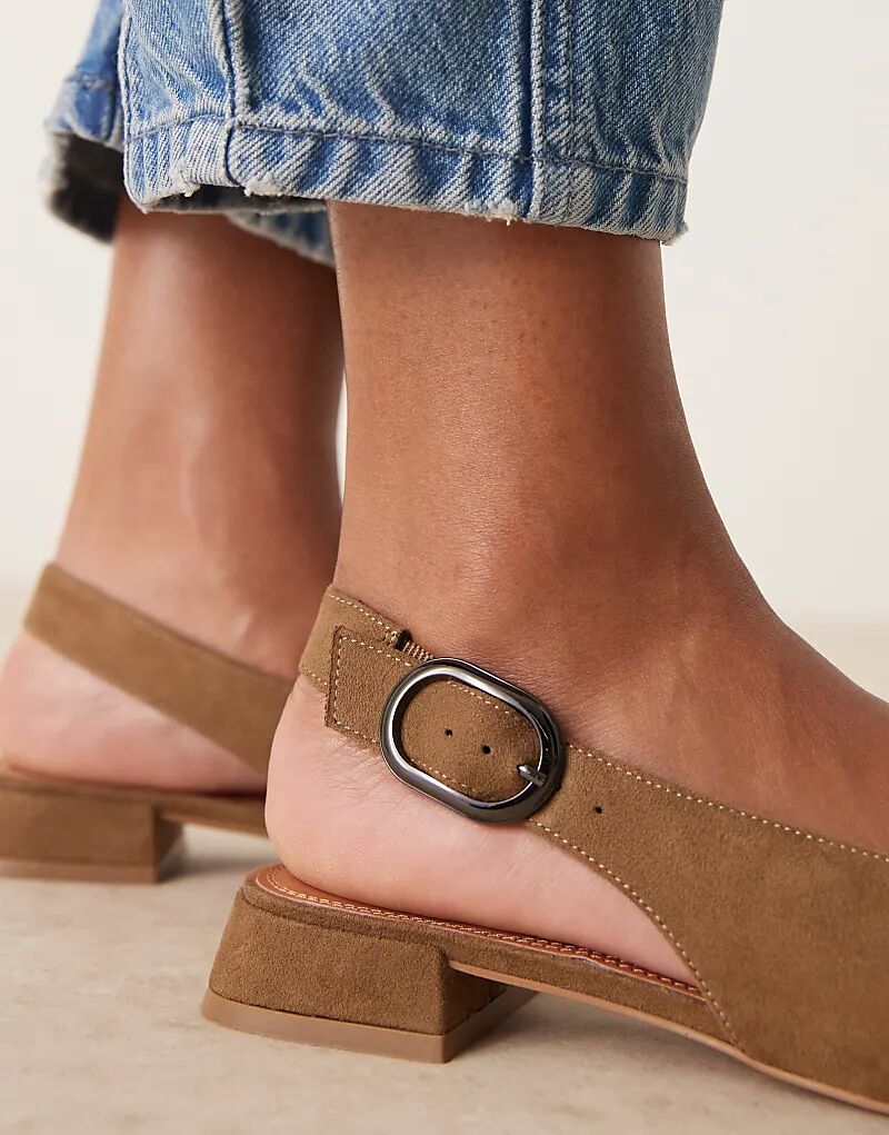 Балетки Leonora из серо-коричневой замши ASOS DESIGN — фото 2