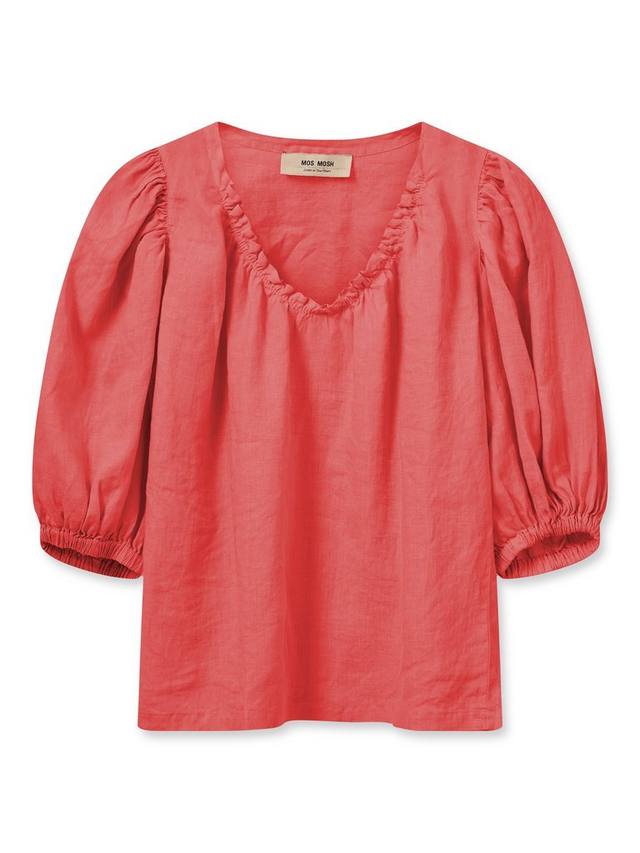 

Льняная блузка taissa с коротким рукавом MOS MOSH, цвет Mid Red