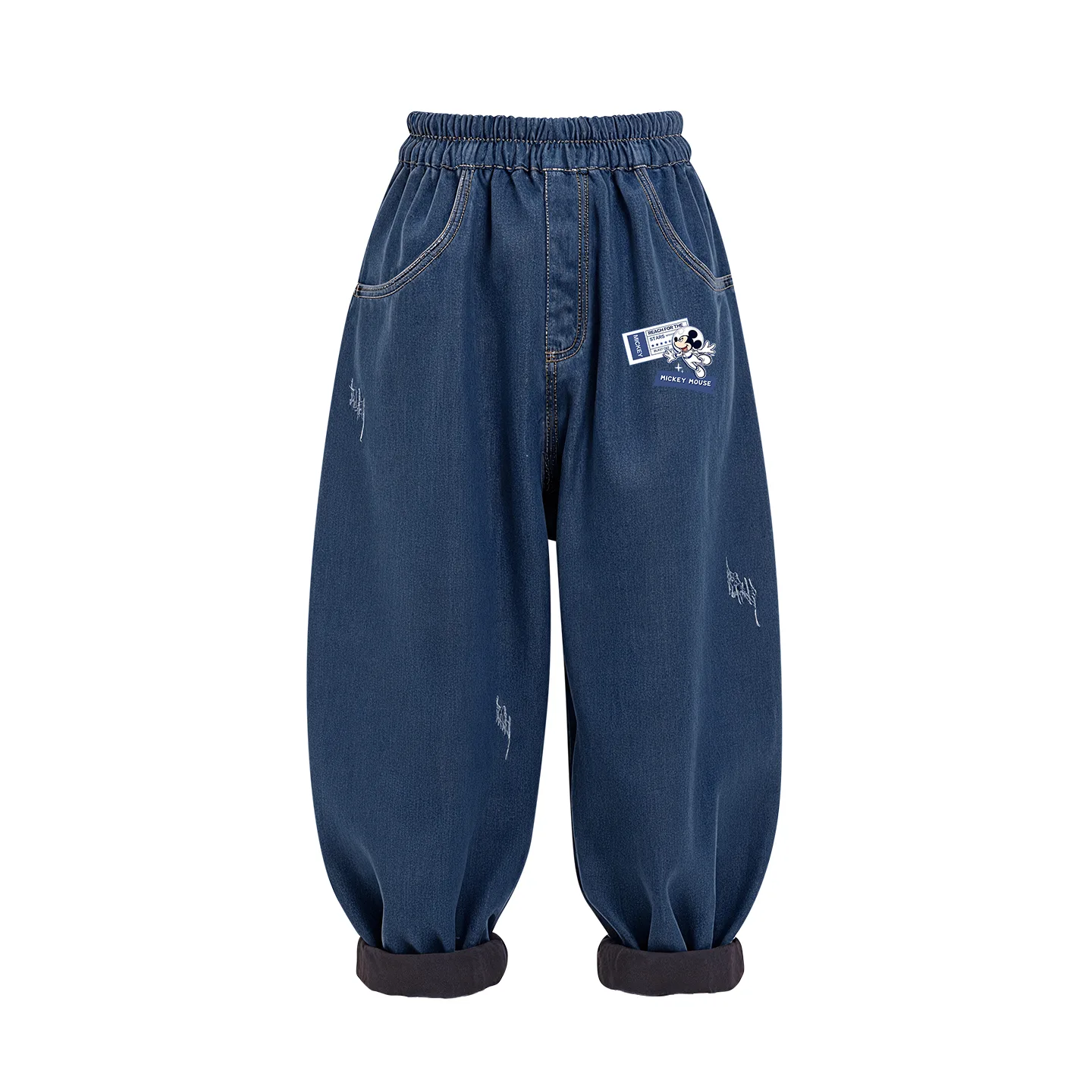 Детские джинсы утепленные с флисовой подкладкой Disney, [Thickened and Fleece-Lined]Di's Denim Blue