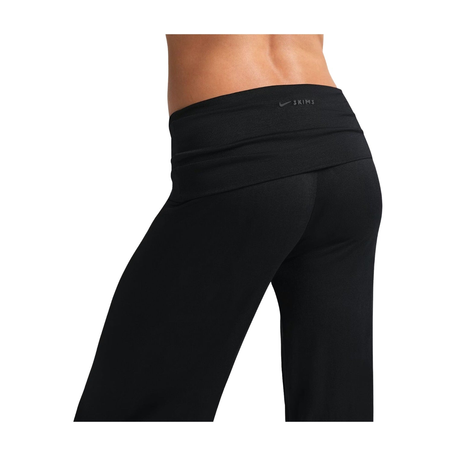 (WMNS) Nike x SKIMS Stretch Knit Foldover Wide Leg Pant 'Obsidian' — фото 3