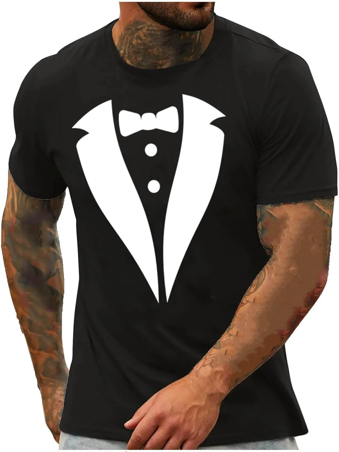 

Zeiyignr мужская футболка Tuxedo | классический юмористический принт в стиле смокинга