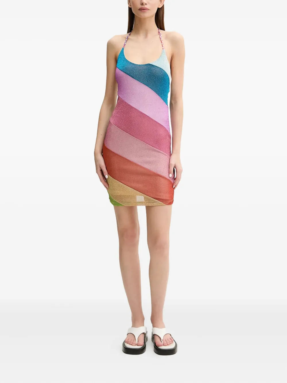 

Платье мини Rainbow в полоску Kurt Geiger London, розовый