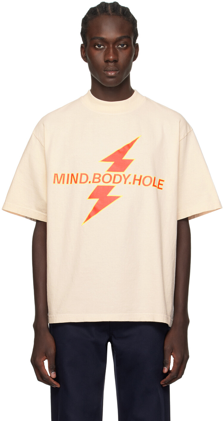 

Футболка Off-White с надписью «MIND. BODY. HOLE» K.NGSLEY