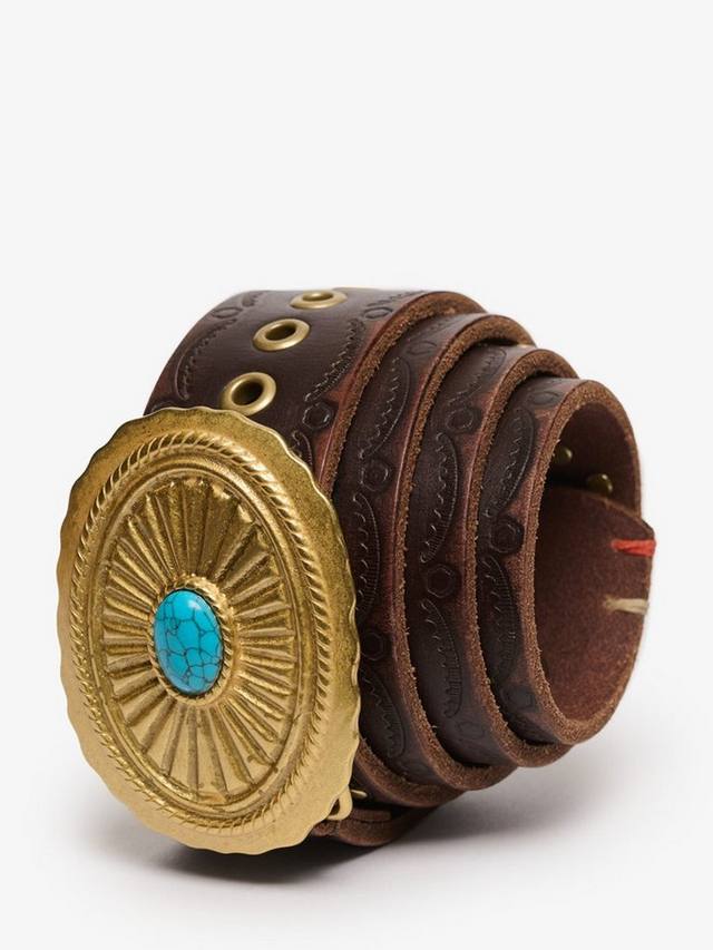 

Кожаный ремень Heritage Ranch Superdry, Chocolate/Gold