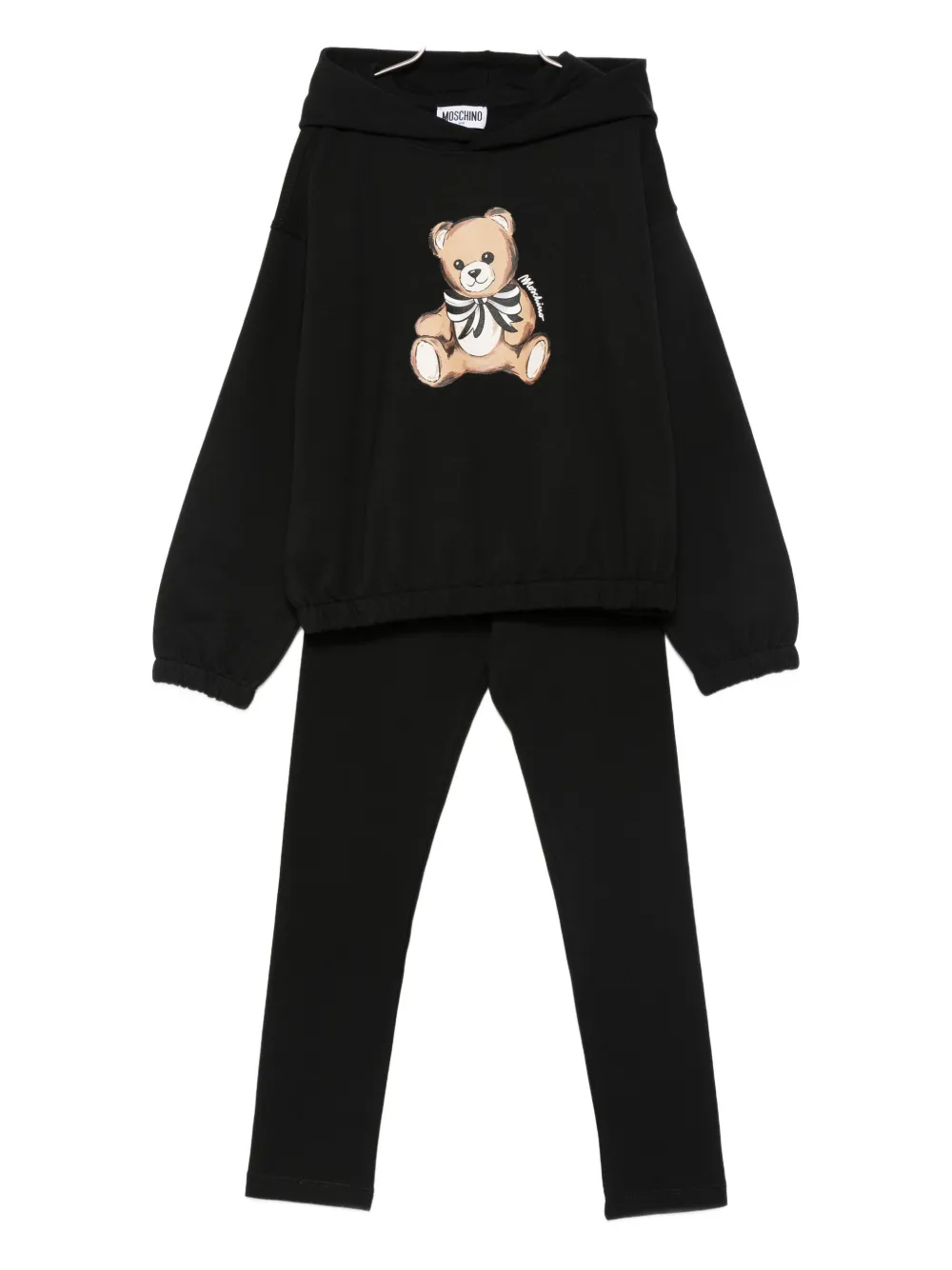 

Спортивный костюм с принтом «Тедди» и завязками Moschino Kids, черный