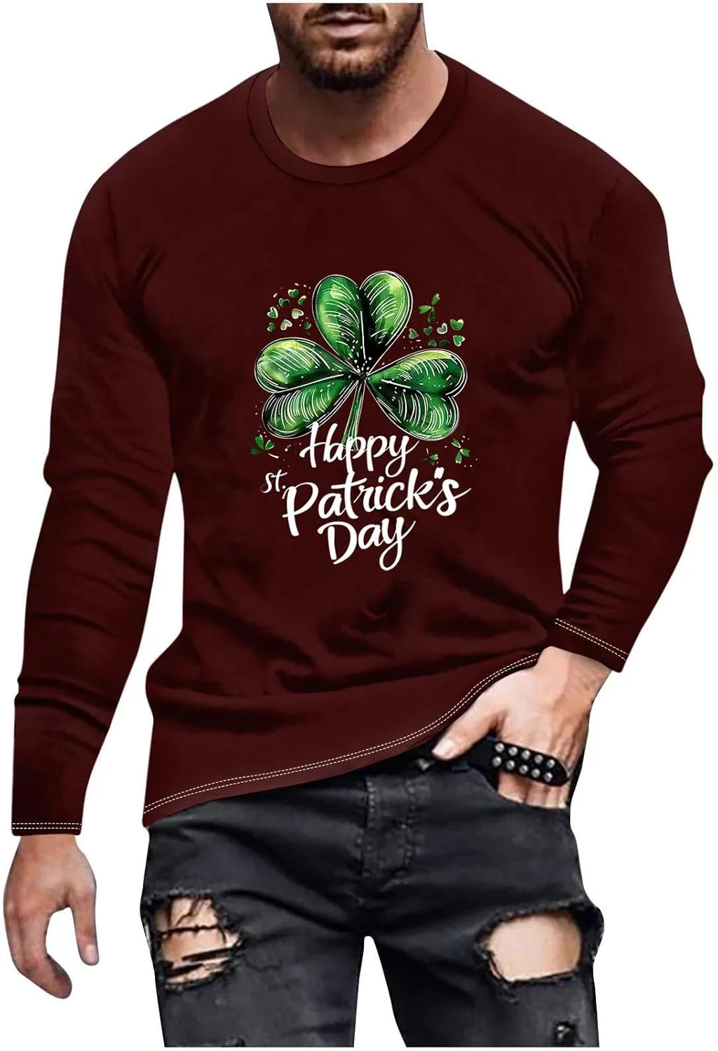 

Футболка с принтом трилистника Happy St Patricks Day Zeiyignr