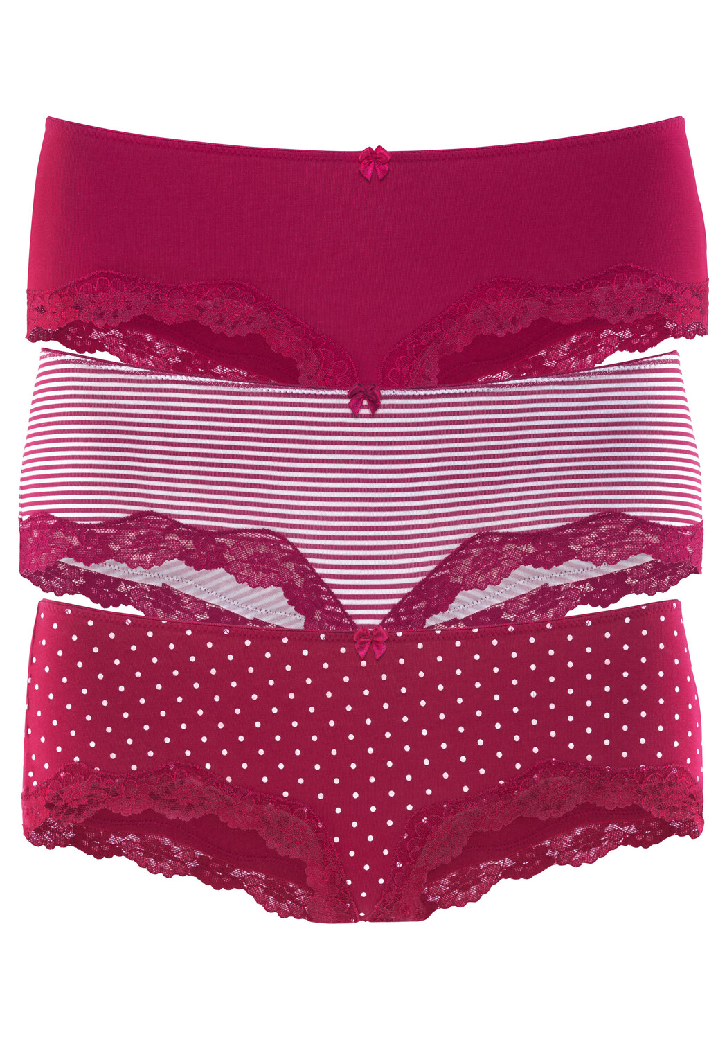 

Трусы LASCANA Panty, цвет rot gestreift, uni, gepunktet