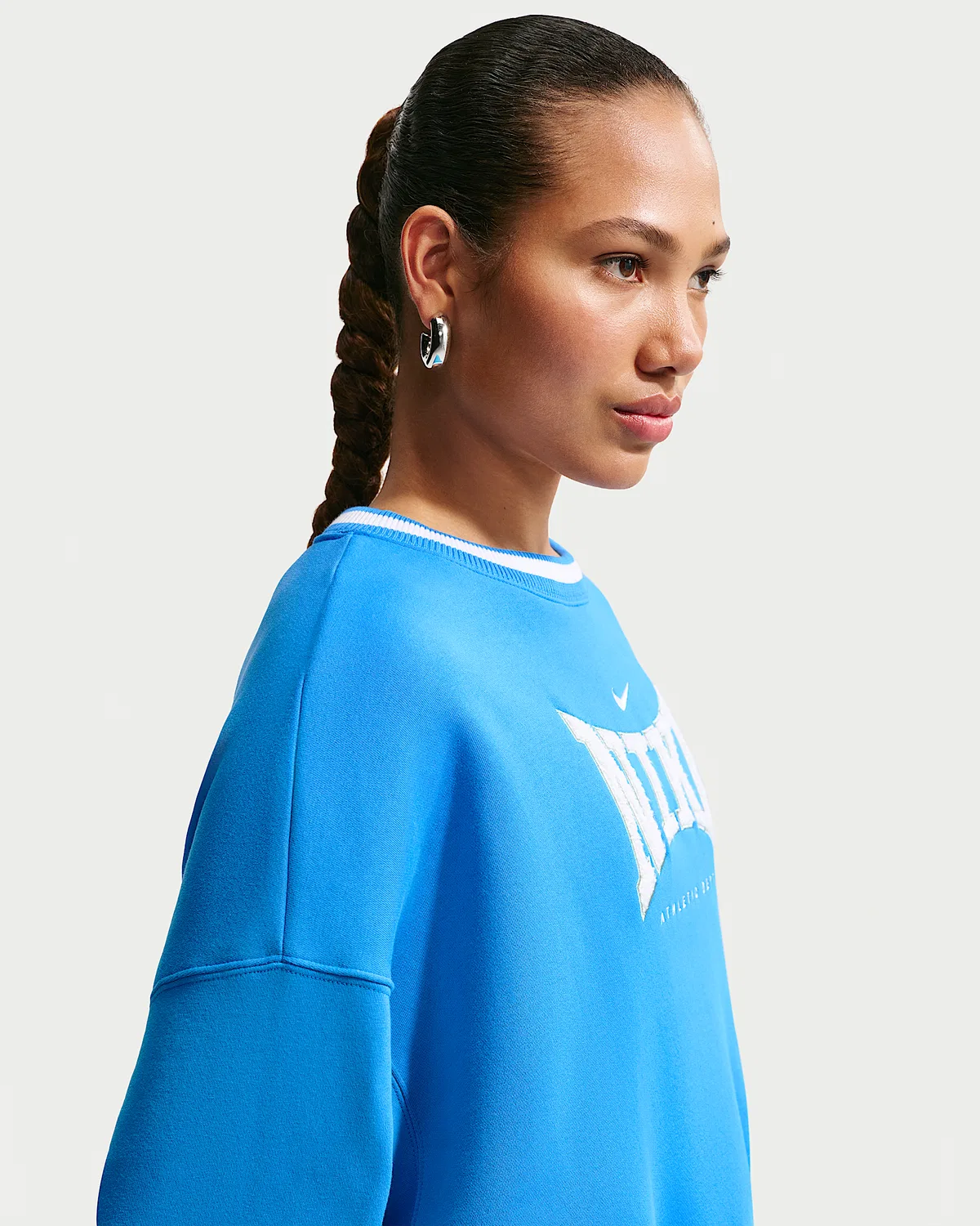 Женский оверсайз свитшот с круглым вырезом Nike Sportswear Phoenix Fleece, Light Photo Blue/Sail — фото 3