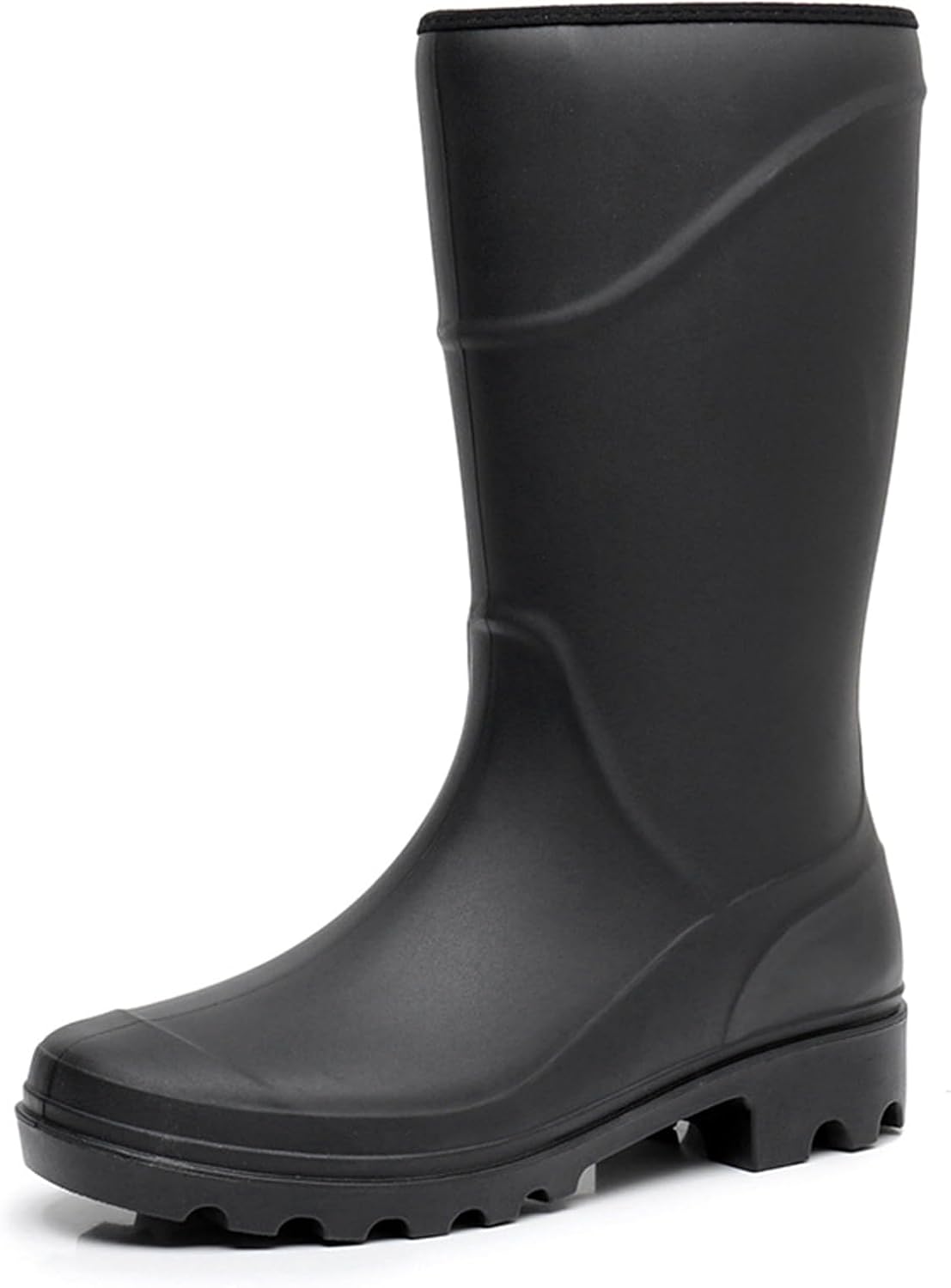 Мужские резиновые сапоги JiuQing Wellington, низкий каблук, противоскользящие, водонепроницаемые, рабочие, для сада и рыбалки, черный