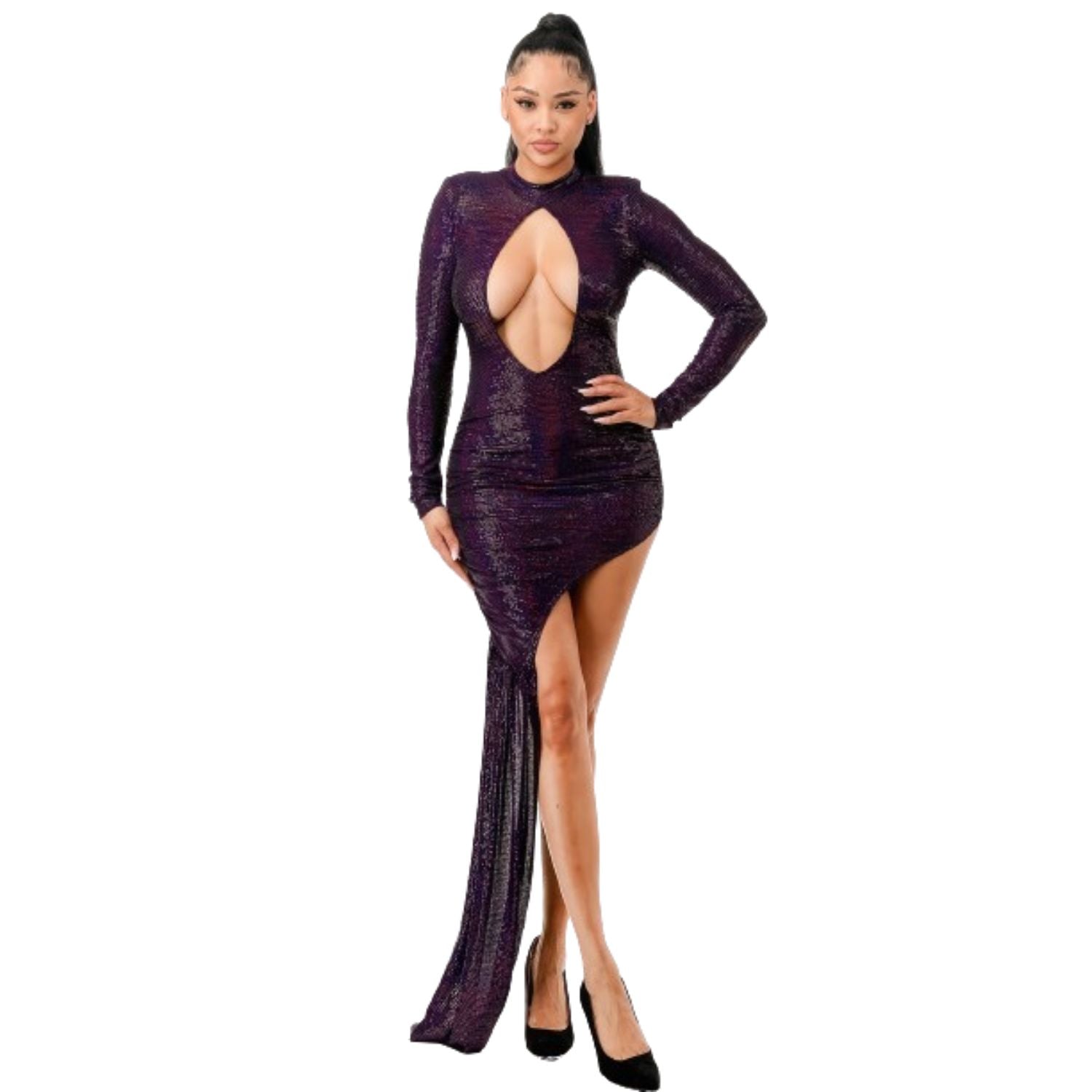 

Ночное платье с несимметричной юбкой FASHNZFAB, фиолетовый