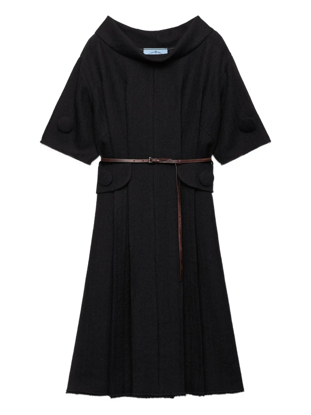 

Платье мини с короткими рукавами Prada, черный