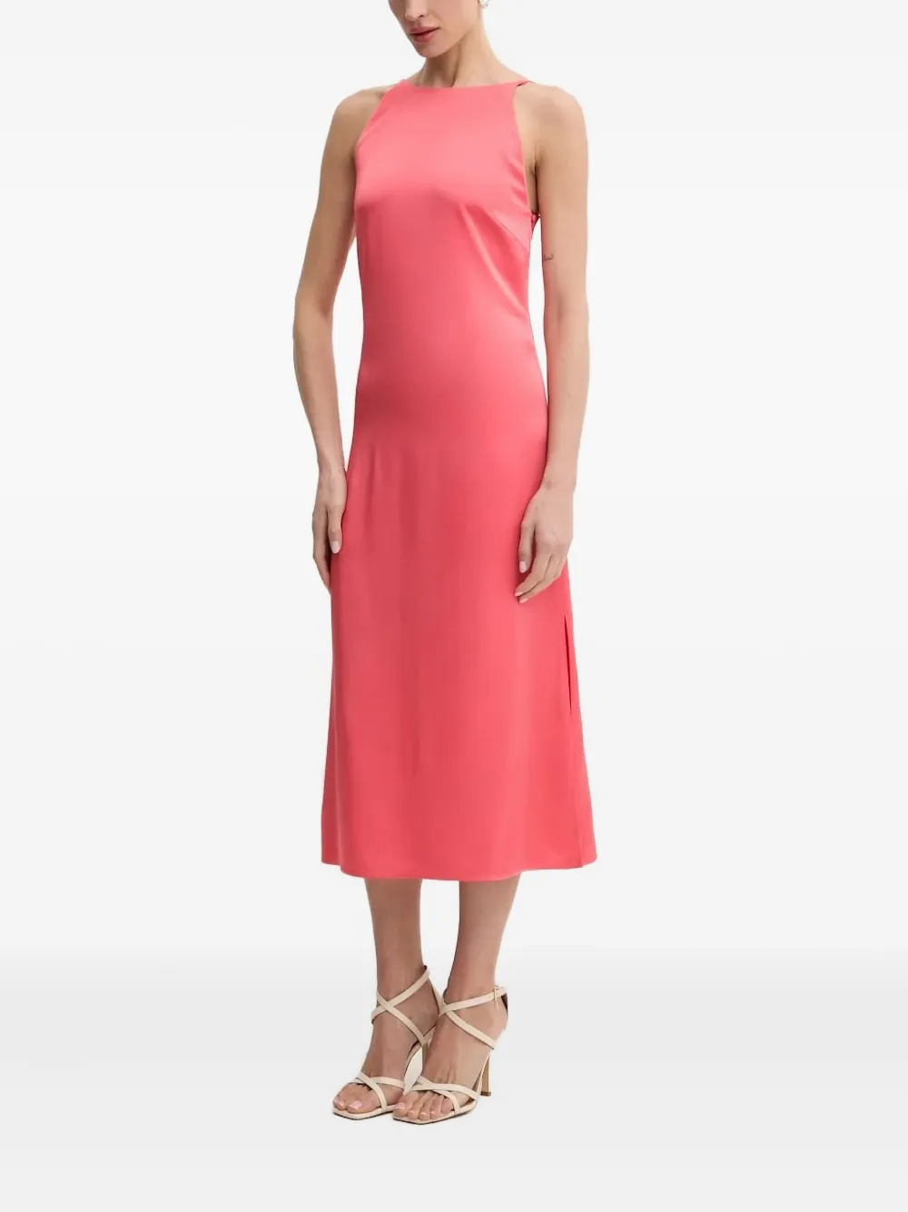 

Платье миди с открытой спиной BOSS, розовый