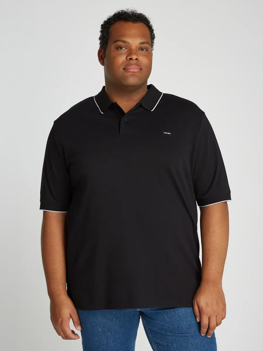 

Рубашка-поло Calvin Klein Big&Tall "BT-STRETCH PIQUE TIPPING POLO", большие размеры, цвет Ck Black