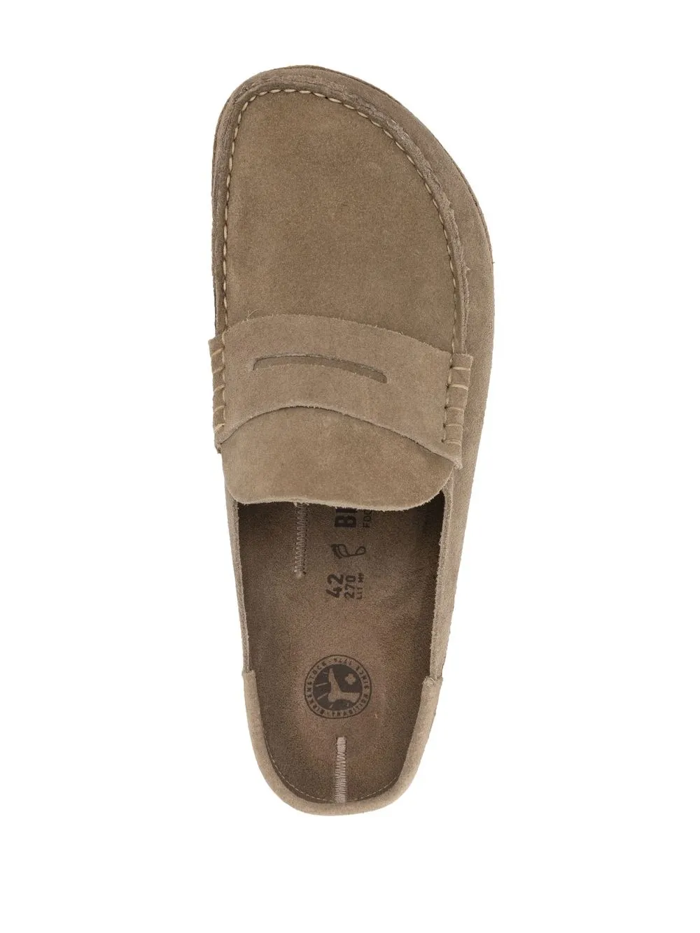 Замшевые лоферы Birkenstock, бежевый — фото 4