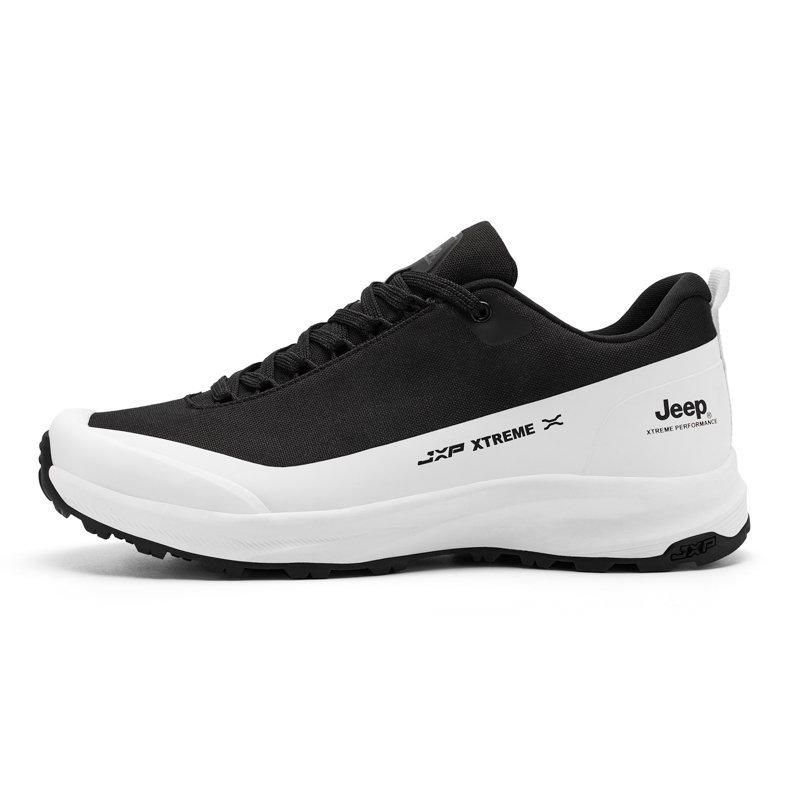 

Мужские низкие кроссовки для улицы с амортизацией, устойчивостью к истиранию, воздухопроницаемостью и поддержкой Jeep, черный белый