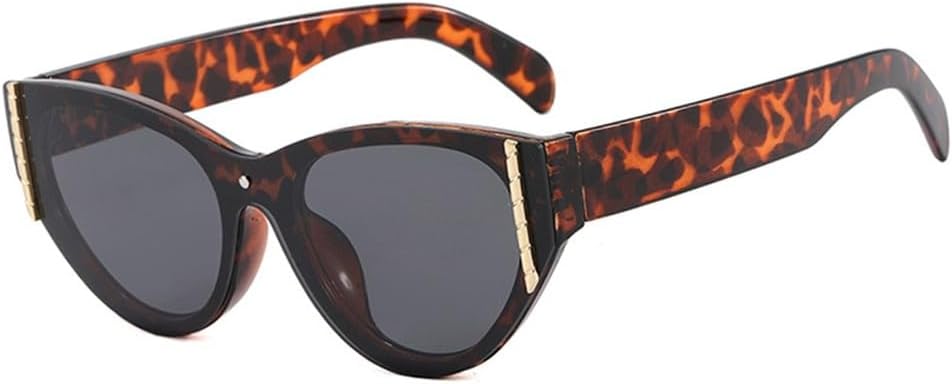 

Модные женские солнцезащитные очки «кошачий глаз» в стиле ретро, ​​без оправы, для использования на открытом воздухе, солнцезащитные очки с защитой от УФ-излучения UV400 KTUCN, Leopard