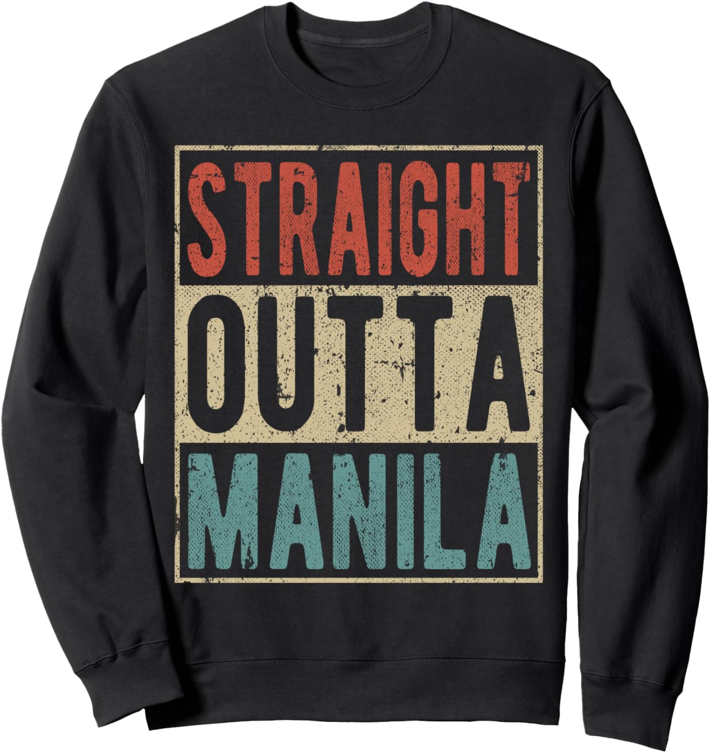

Сувенир из Манилы - Толстовка Straight Out Manila Manila Philippines Souvenir Design, черный