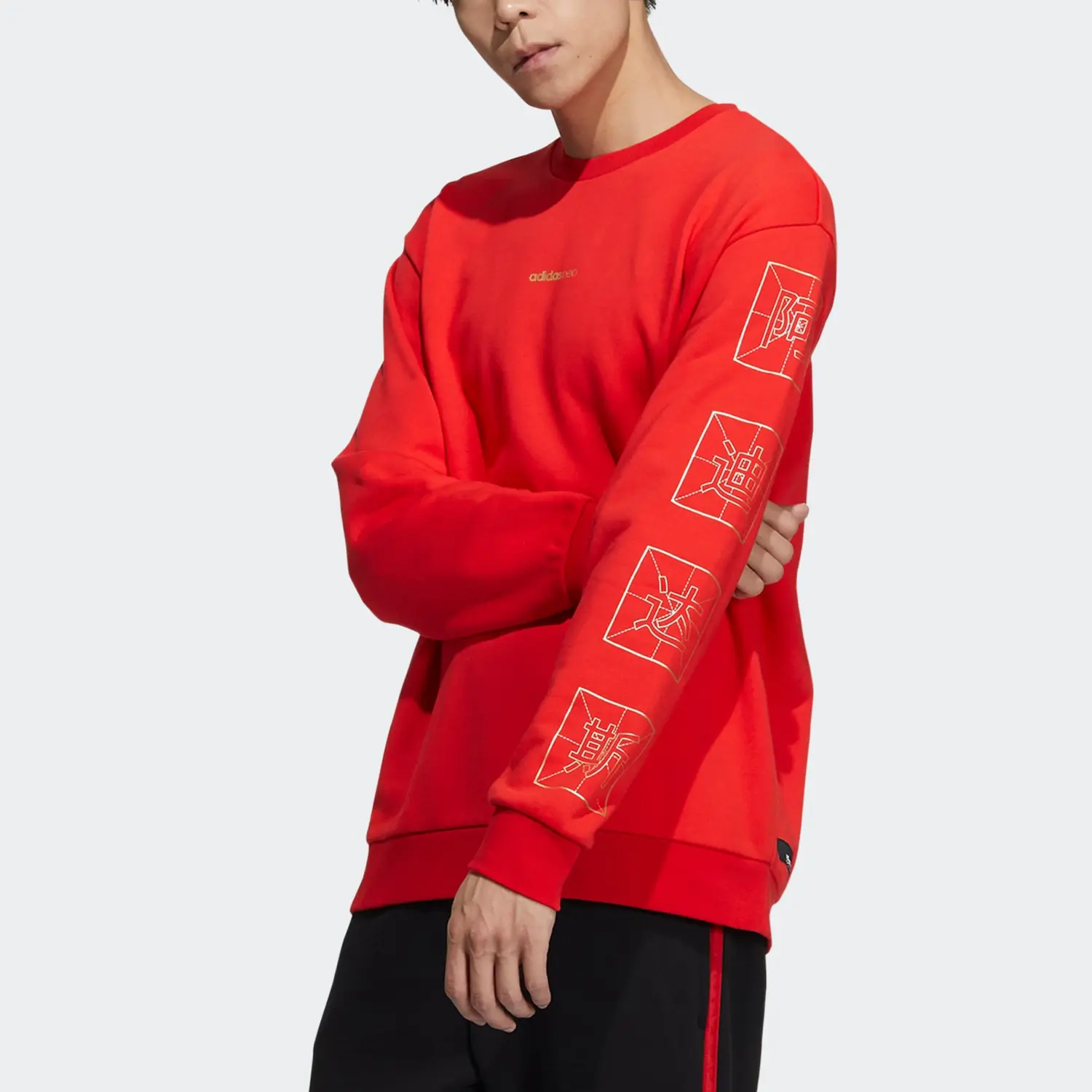 Футболка мужская оранжево-красная Adidas Neo — фото 4