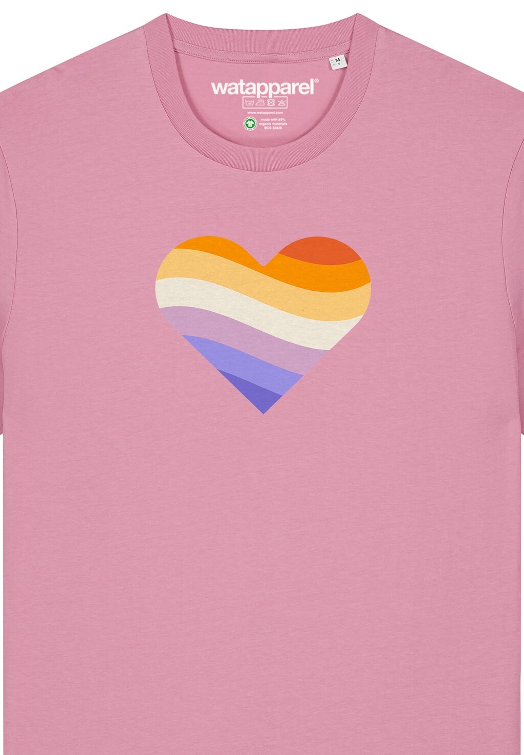 

Футболка с принтом RAINBOW HEART watapparel, светло-розовый