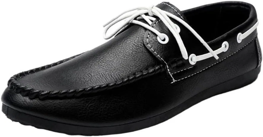 Лоферы из кожзама мужские, Pu Leather Slip On Loafers, черный UOPYNE