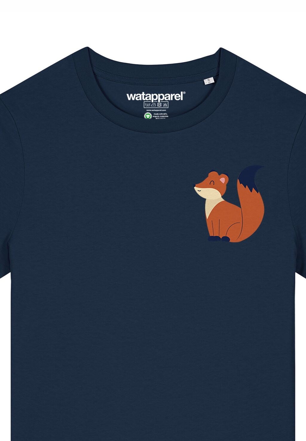 

Футболка с принтом CUTE FOX watapparel, темно-синий