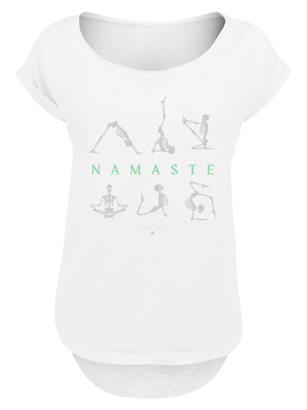 

Рубашка F4NT4STIC Namaste Yoga Skelett Halloween, белый