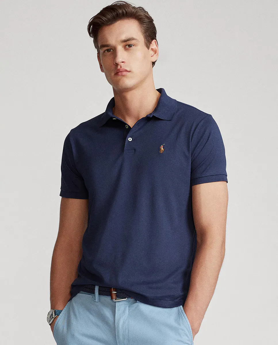 

Мужская рубашка поло из хлопка Pima Regular Fit Polo Ralph Lauren, темно-синий