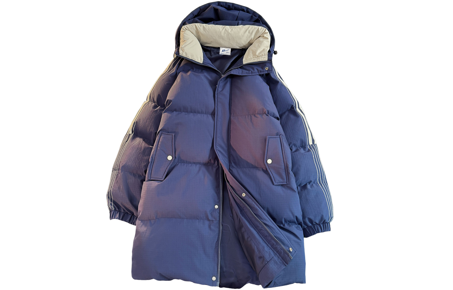 

WARRIOR Пуховик унисекс Huichao Open Ended Smile Collection, Dark Blue[Thickened Mid-Length]