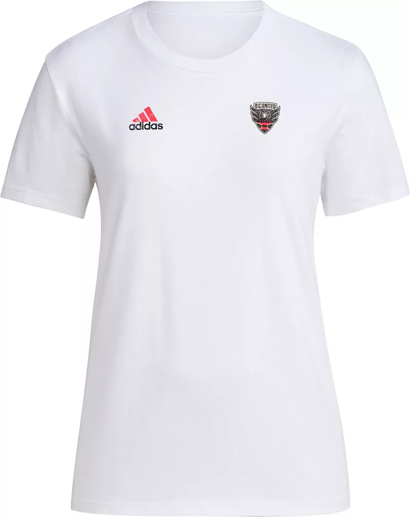 

Женская белая футболка Adidas DC United 2024 Local Stoic