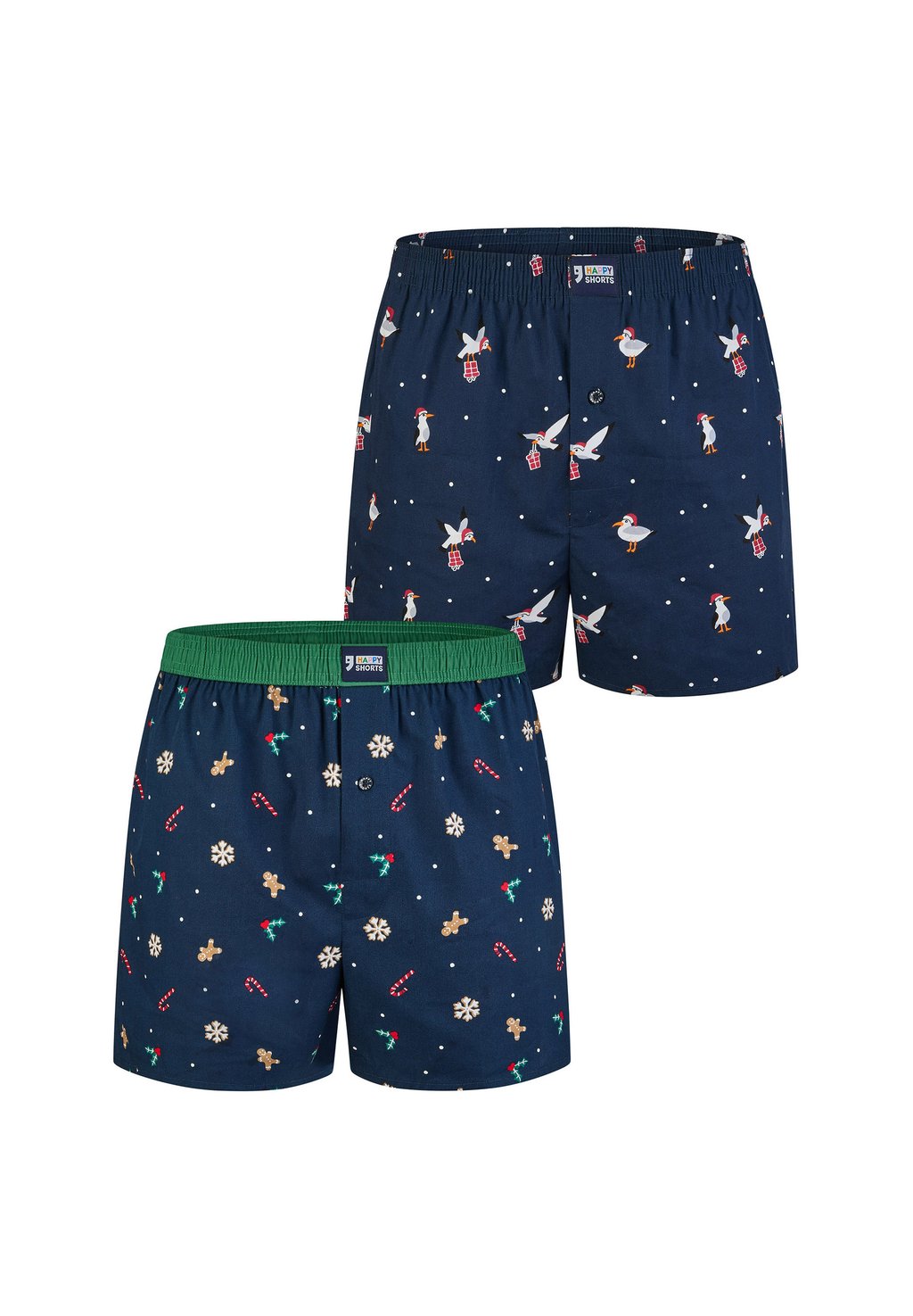 

Брюки 2-PACK X-MAS GESCHENK WEIHNACHTEN MOTIV Happy Shorts, синий