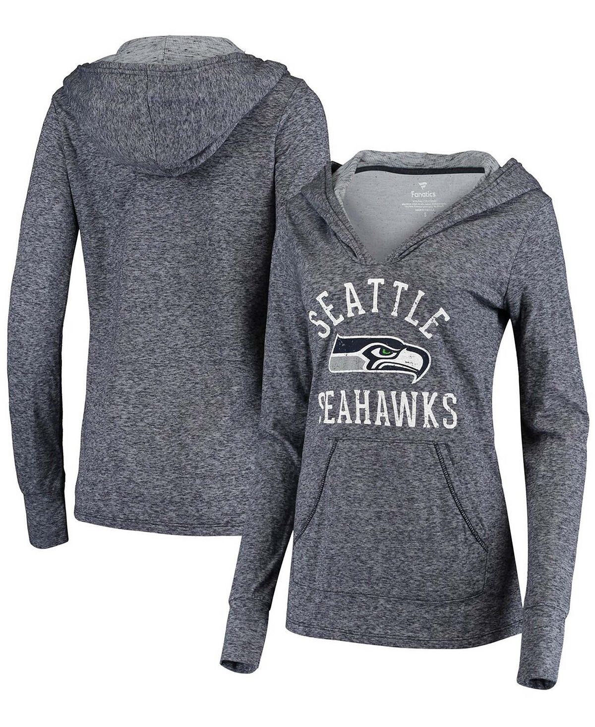 

Женский темно-синий пуловер с капюшоном Seattle Seahawks Doubleface Slub Fanatics, темно-синий