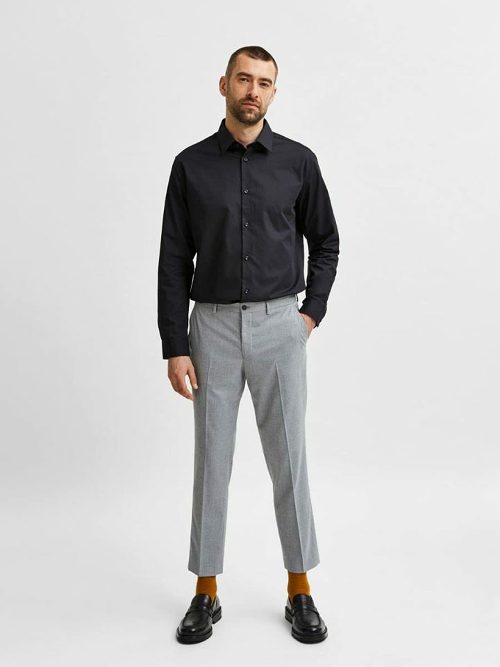 

Мужская рубашка однотонная Selected