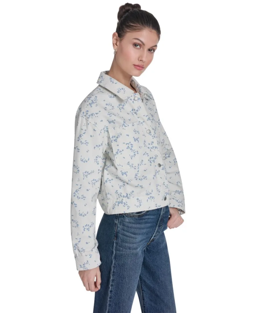 Женское пальто с отложным воротником и застежкой на пуговицы спереди Levi's, белый print — фото 3