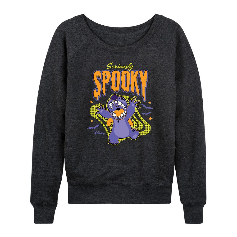 

Женский легкий свитшот из френч-терри Disney's Lilo & Stitch Seriously Spooky Halloween, цвет Heather Charcoal