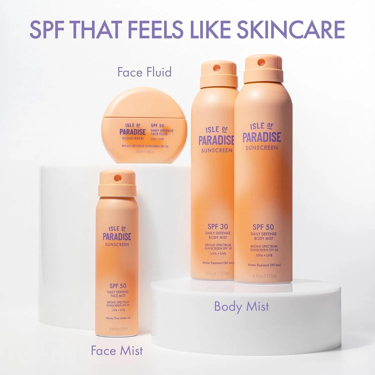 Жидкий солнцезащитный крем для лица Isle Of Paradise Daily Defense SPF 50, защита широкого спектра от UVA/UVB-лучей, легкая и нежирная текстура, подходит для всех типов кожи, 1,69 жидких унций., orange — фото 4