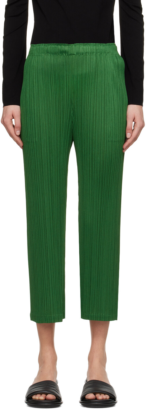 

Февральские брюки зеленых месячных цветов Pleats Please Issey Miyake