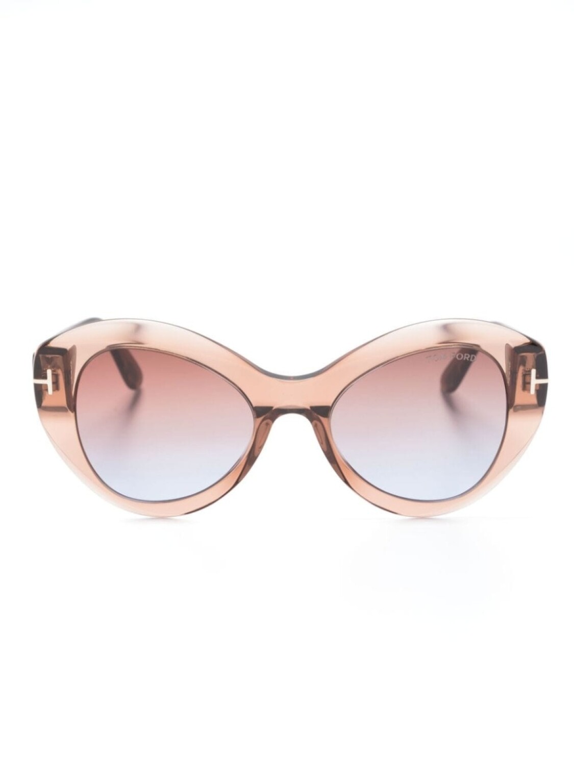 

TOM FORD Eyewear солнцезащитные очки в прозрачной оправе, коричневый