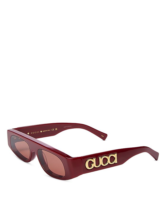 

Прямоугольные солнцезащитные очки, 51 мм Gucci, красный