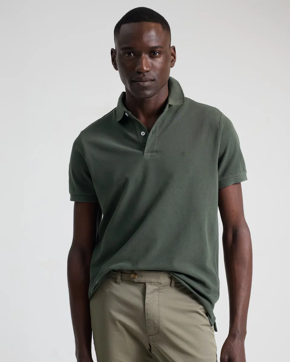 

Мужская поло из пике slim fit PuroEgo, темно-зеленый