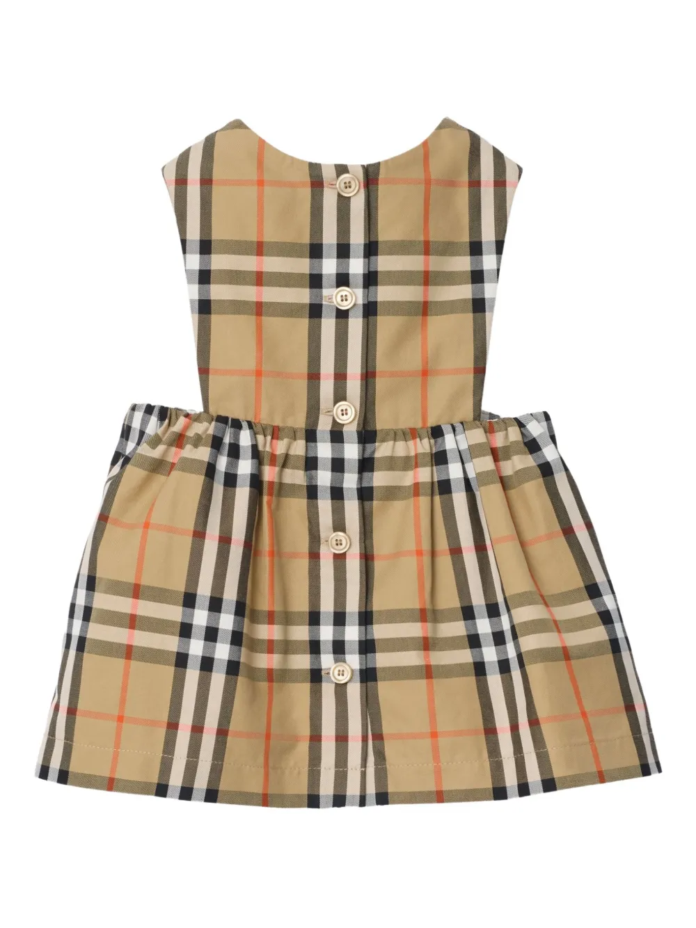 Комплект из платья и боди в клетку Burberry Kids, коричневый — фото 4