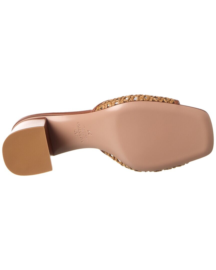 

Сандалии Valentino VLogo 60 из соломы и кожи, коричневый