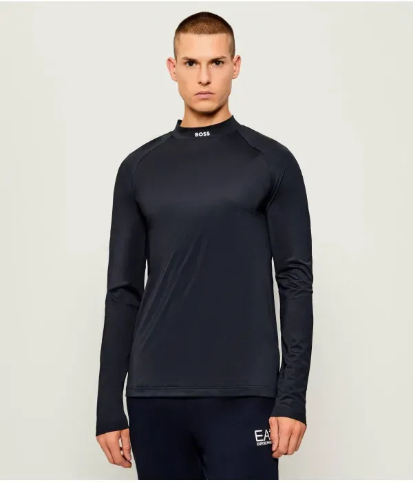 Футболка с длинным рукавом Tock Active slim fit Boss Green, темно-синий