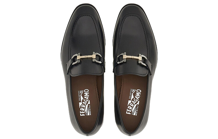 Туфли Ferragamo Men's Gancini на каблуке, черный — фото 3