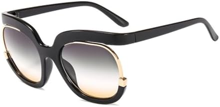 

Крупные солнцезащитные очки в полуободковой оправе для женщин, большие солнцезащитные очки для женщин, роскошные черные солнцезащитные очки UV400 LXLHWN, C2 Black-green